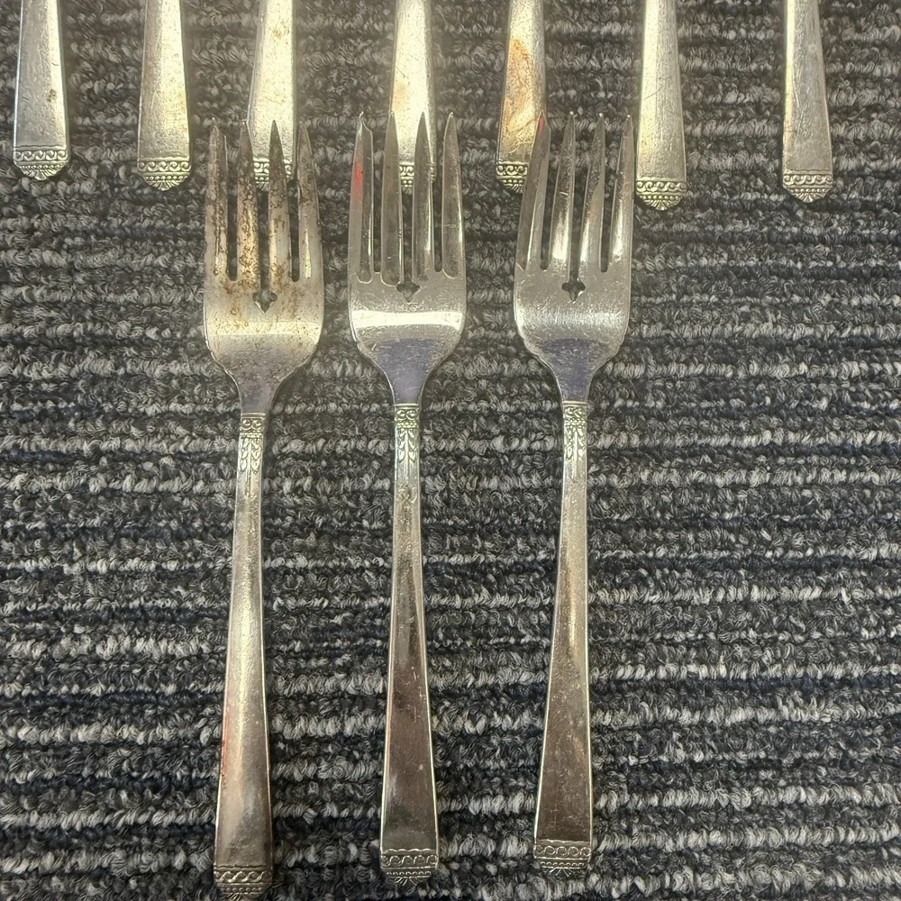 48 Pcs Oneida Surf Club Silver Plate 1881 Rogers Ltd Silverware Flatware Vintage